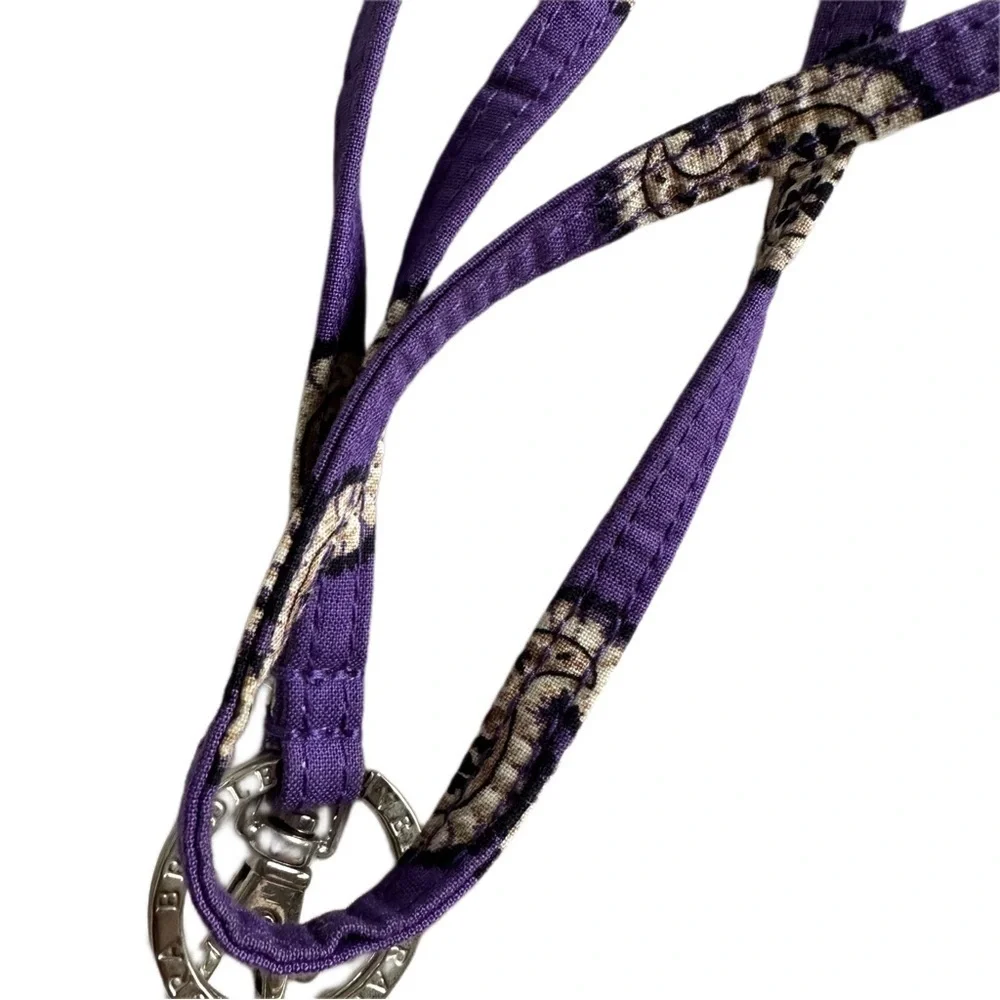 Vera Bradley Purple Paisley Lanyard Simply Violet Pattern Like New
